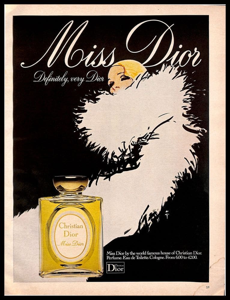 Vintage magazine ad for Miss Dior
