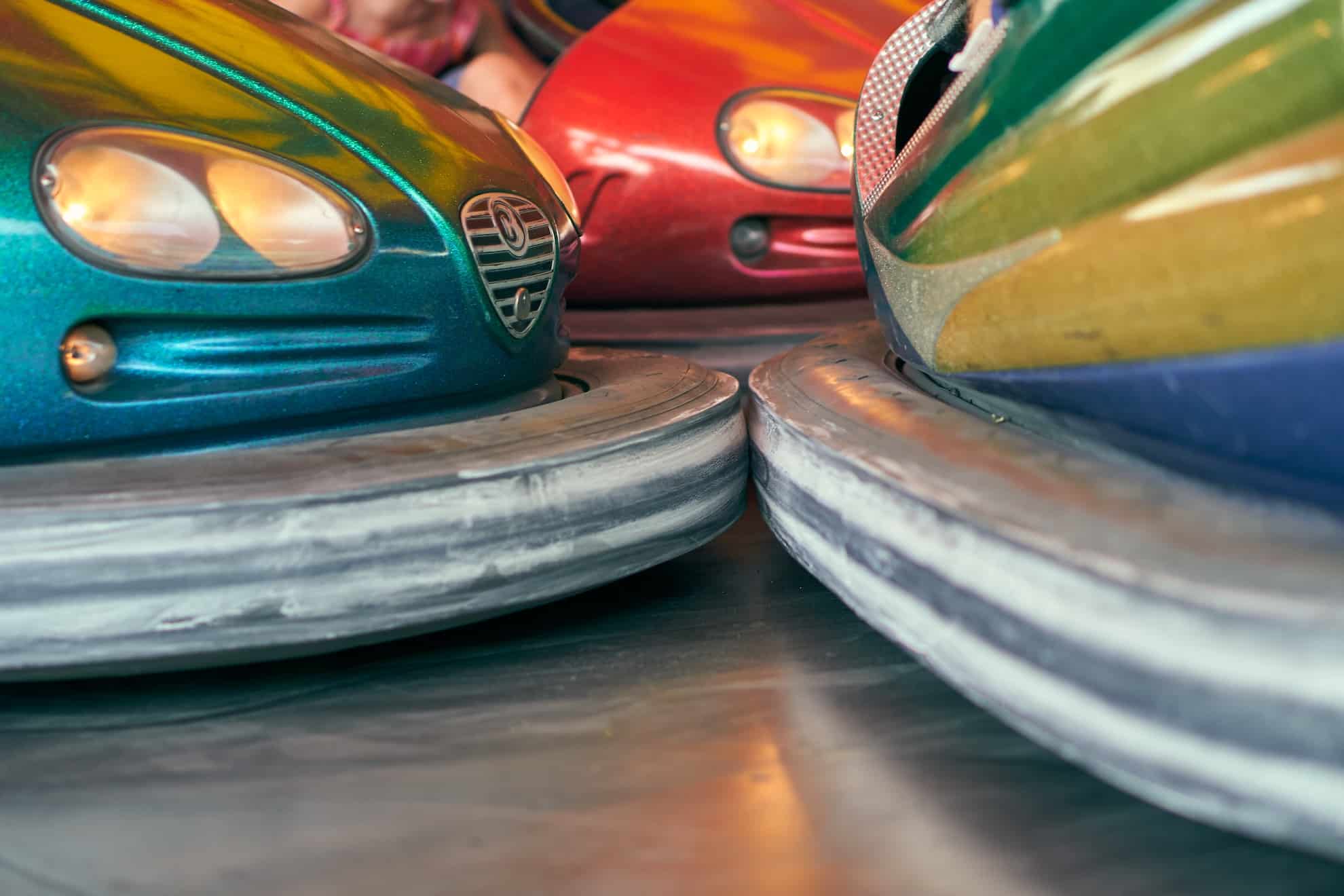 Photo of bumper cars by Markus Distelrath from Pixabay