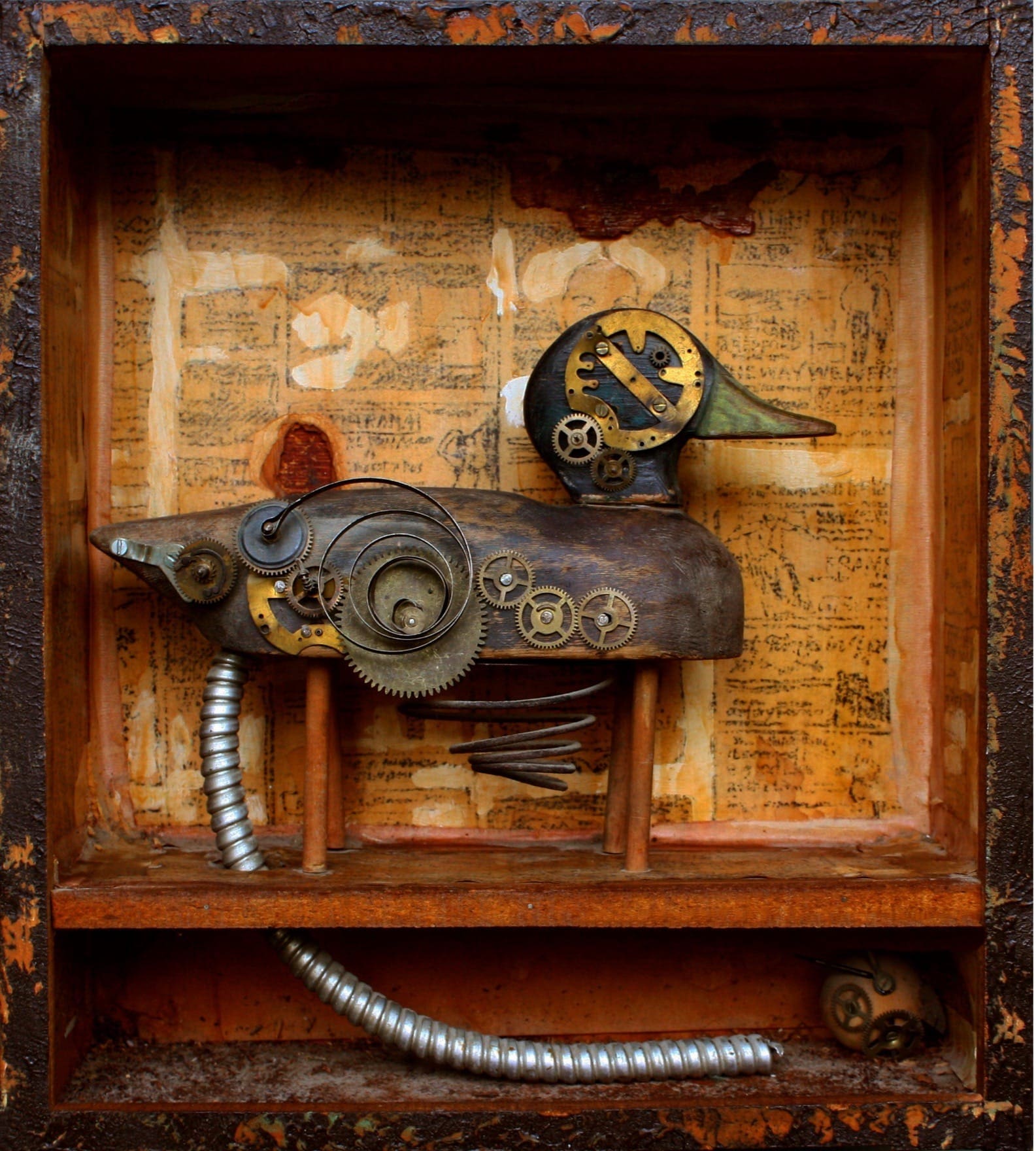 QUACK-IN-THE-BOX-1974-mixed-media-assemblage-by-Terry-Graff