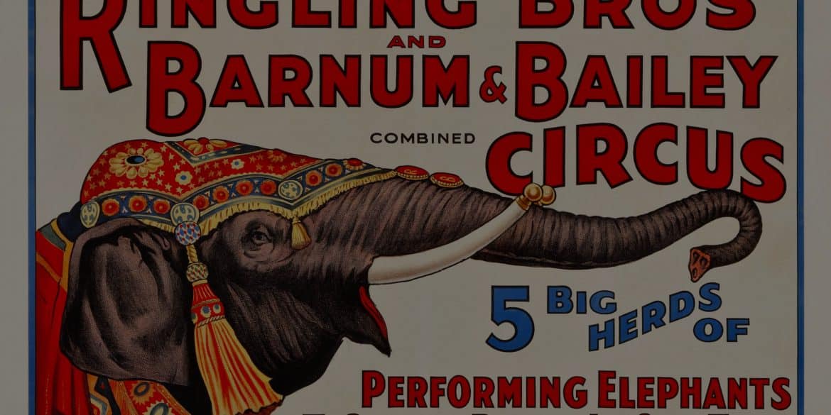 Vintage Ringling Brothers Barnum Bailey Circus Poster d